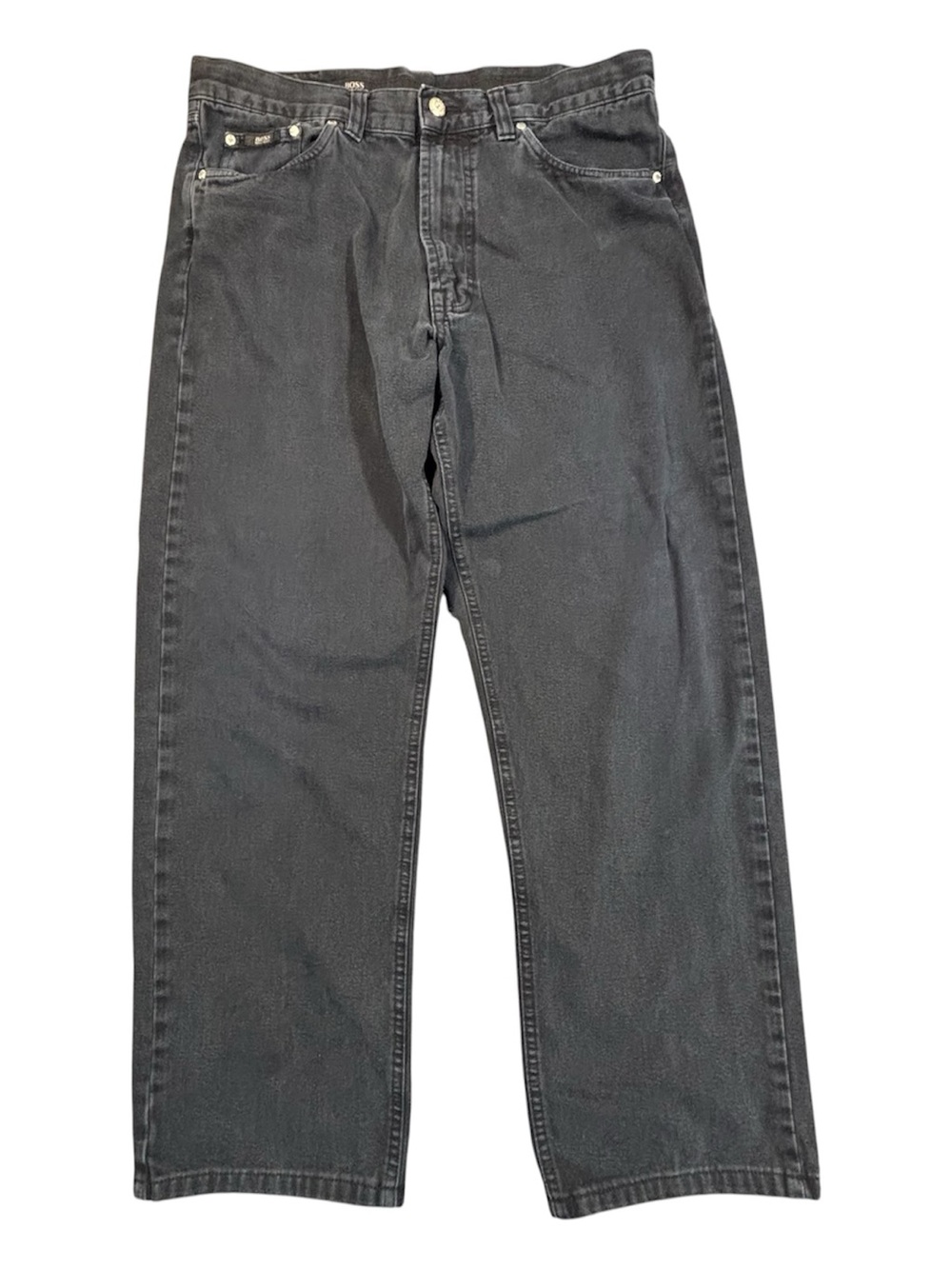 HUGO BOSS Select Line Mens Jeans Dark Blue Denim Straight Fit 34x30 Y2K Faded